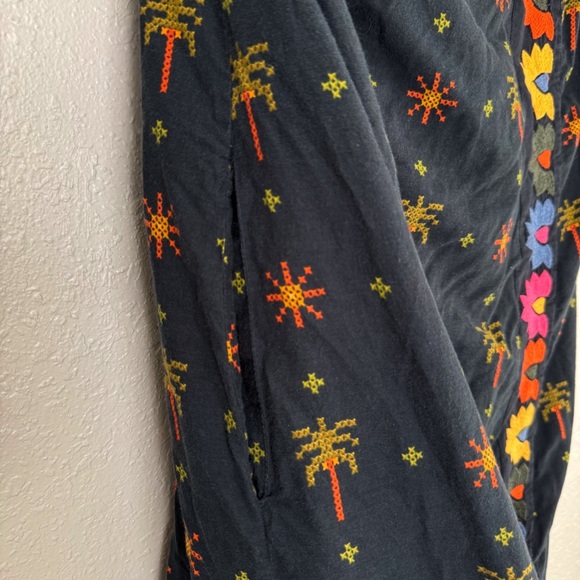 Anthropologie Farm Rio embroidered strapless black folklore maxi dress 1X - Picture 6 of 12